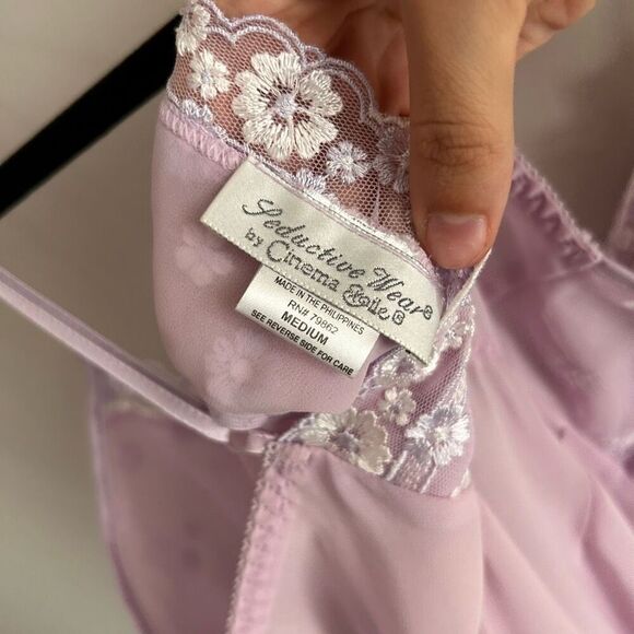 Seductive Wear Vintage Sexy Floral Embroidered Slip Dress Night Gown Lingerie To - Picture 5 of 5